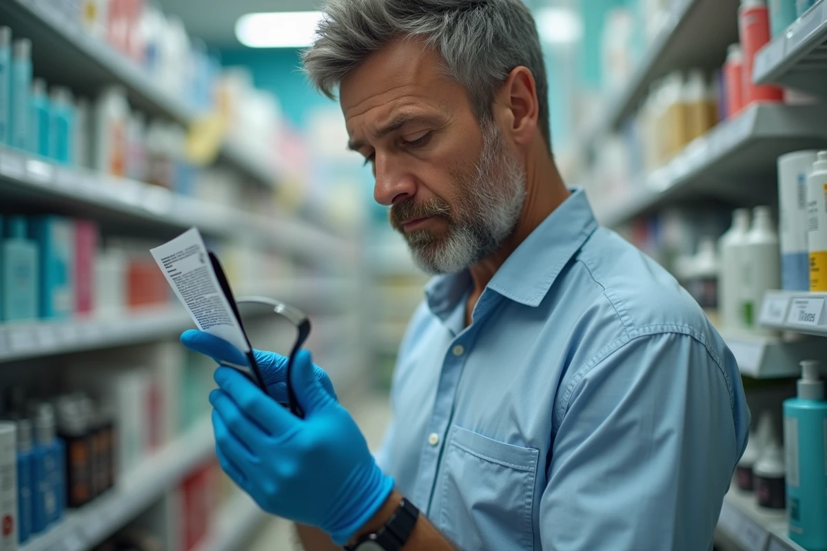 Homme analysant la liste d