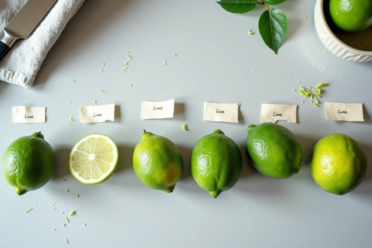Test comparatif à domicile de limes Lidl et grandes surfaces en vue du dessus